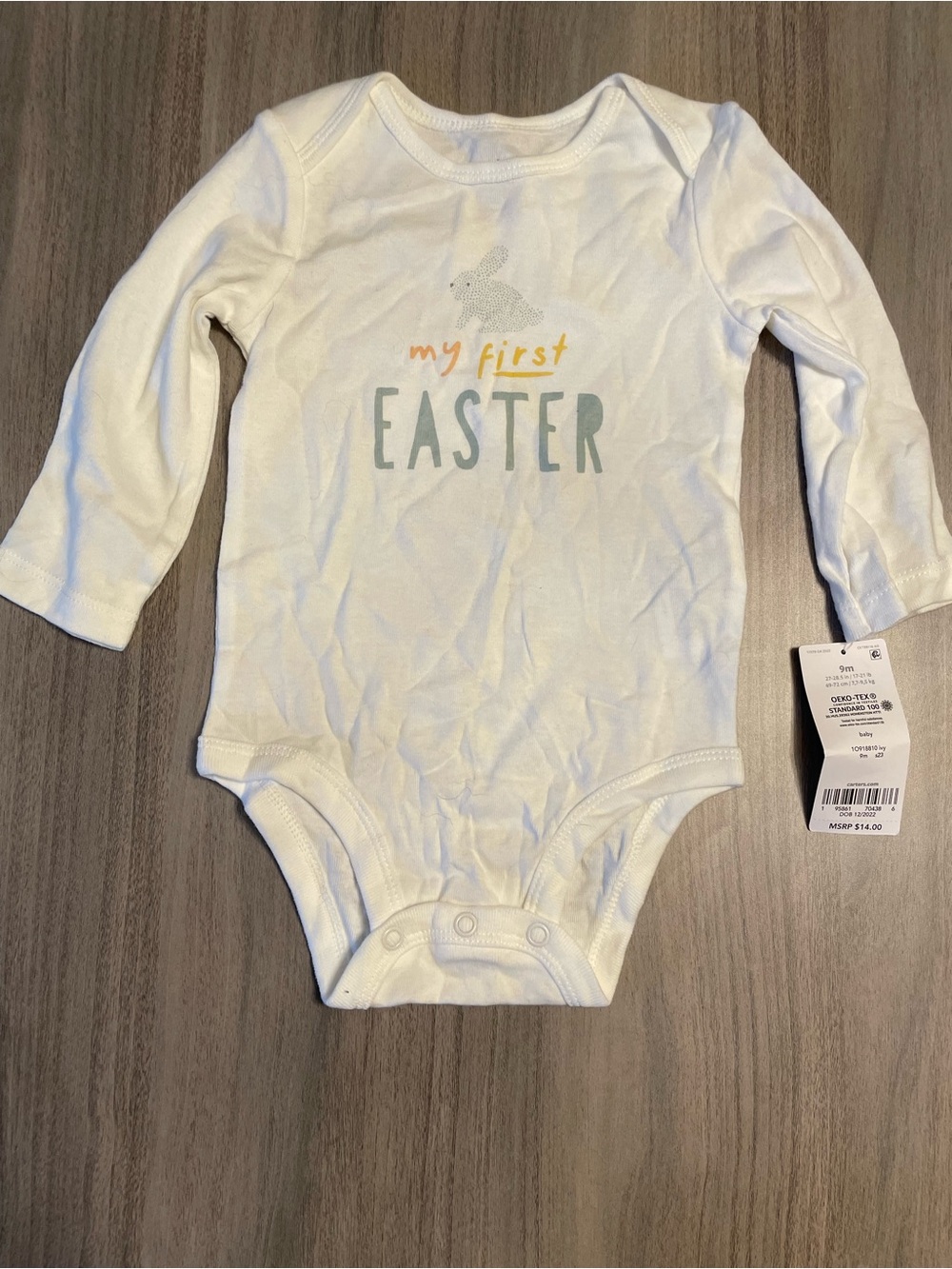 Carter's "My First Easter" Long-Sleeve Bodysuit | NWT | Size 9M